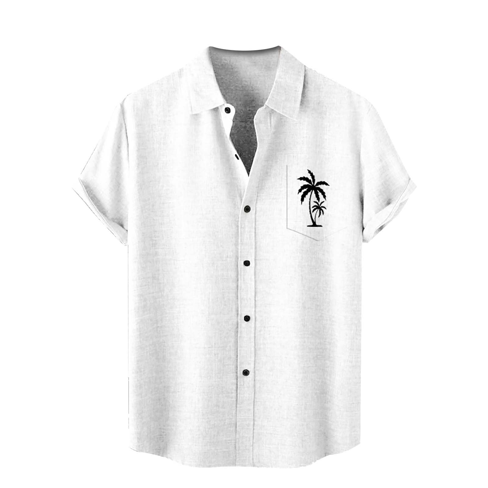 Summer down Men's Floral Shirts Button Down Tropical Holiday Beach