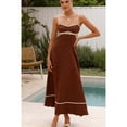 thumbnail image 1 of Summer fashion color-blocked sexy backless halter dress, 1 of 6