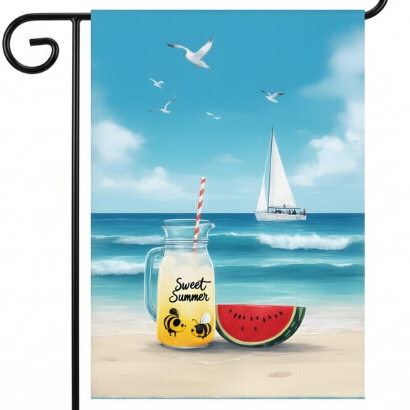 Summer garden flag 28 x 40. Sweet Summer porch decorations outdoor 28 x 40 Inch Classic Size for Patio Porch Display