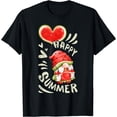 thumbnail image 1 of Summer, gnome with watermelon and heart, happy summer T-Shirt Black X-Large, 1 of 4