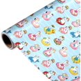 thumbnail image 1 of Summer goose-themed wrapping paper roll, fun silly goose children's graduation gift wrapping paper, cute animal swimming patterns for birthday parties, baby baptisms, for girls, boys, and men, 17 inc, 1 of 4