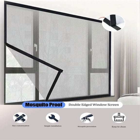 Summer, home use, simple, black mosquito net mesh, multi size screen window, 2cm self-adhesive tape, screen window, curtain mesh