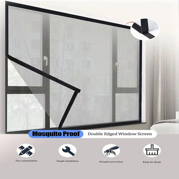 Summer, home use, simple, black mosquito net mesh, multi size screen window, 2cm self-adhesive tape, screen window, curtain mesh