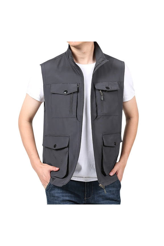 APEXFWDT Men's Casual Denim Vest Jacket Vintage Loose Fit Sleeveless Ripped Jeans Vests Sleeveless Blue Motorcycle Biker Vests Jacket,Big and Tall