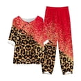 thumbnail image 1 of Summer&nbsp;Pants&nbsp;Sets&nbsp;Women&nbsp;2&nbsp;Piece&nbsp;Outfits,Women's Summer Casual Cotton Linen 2 Piece Outfits Half Sleeve Loose Printed Tops and Pants Sweatsuit Lounge Set, 1 of 3