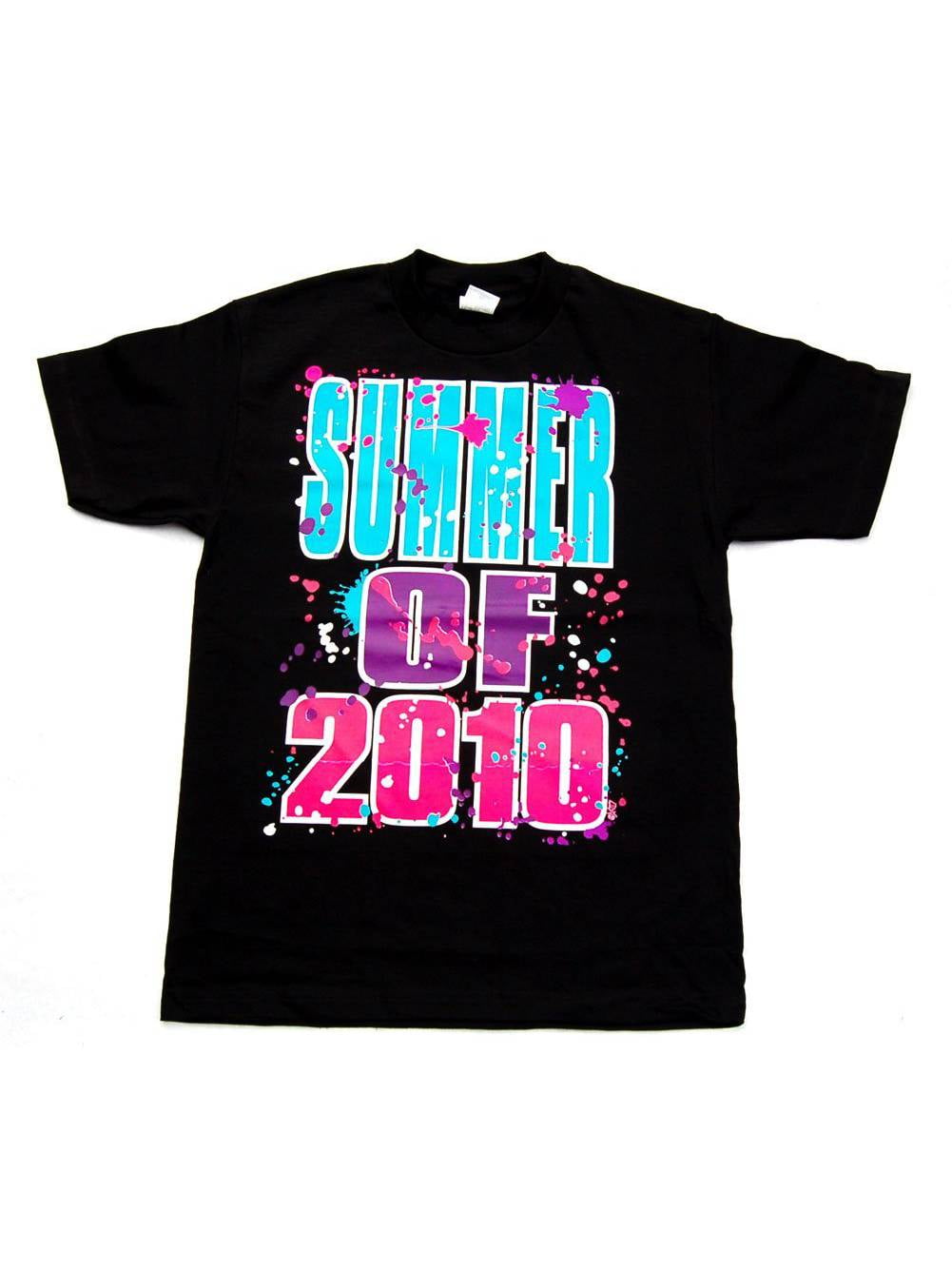 Summer of 2010 Neon Cotton T-Shirt- Black, L - Walmart.com