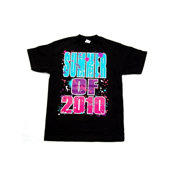 Summer of 2010 Neon Cotton T-Shirt- Black, XL