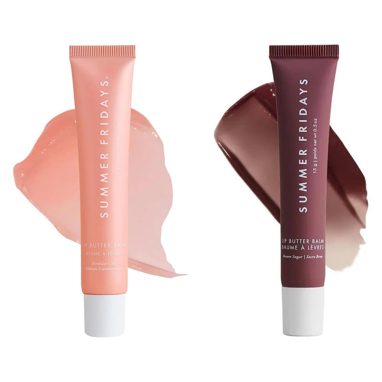 Summer Ⓕridays CAKE+BROWN SUGAR Sweet and Nutty Lip Balm Duo for