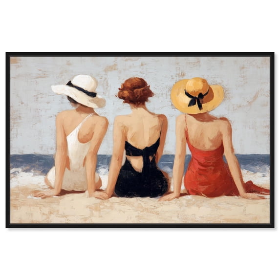 Summer's Back I Canvas Print Summer Decor by Art Remedy, Black Frame, 45 x 30