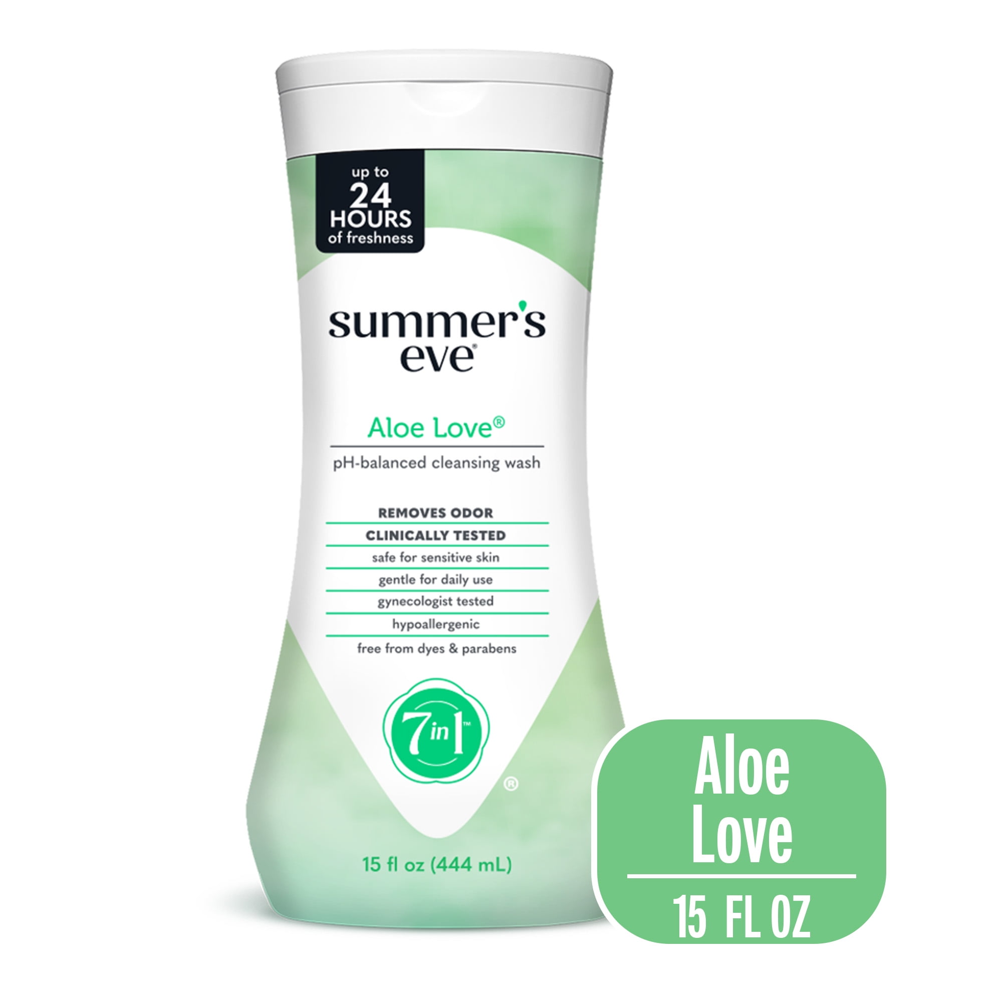 Summers Eve Aloe Love Gentle Daily Feminine Wash, Removes Odor, pH Balanced, 15 fl oz