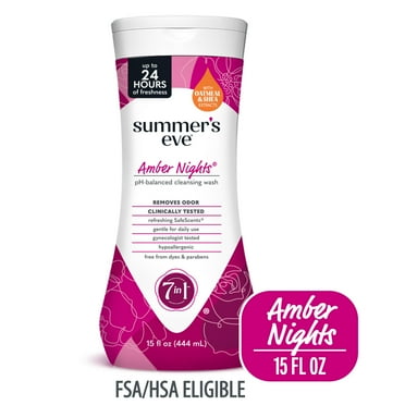 Summer's Eve Amber Nights Feminine Wash with Oat & Shea Extracts, Removes Odor, 15 fl oz