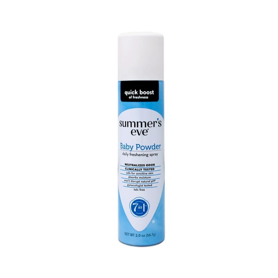 Summer's Eve Baby Powder Freshening Deodorant Spray, 2 Oz (Pack of 9)