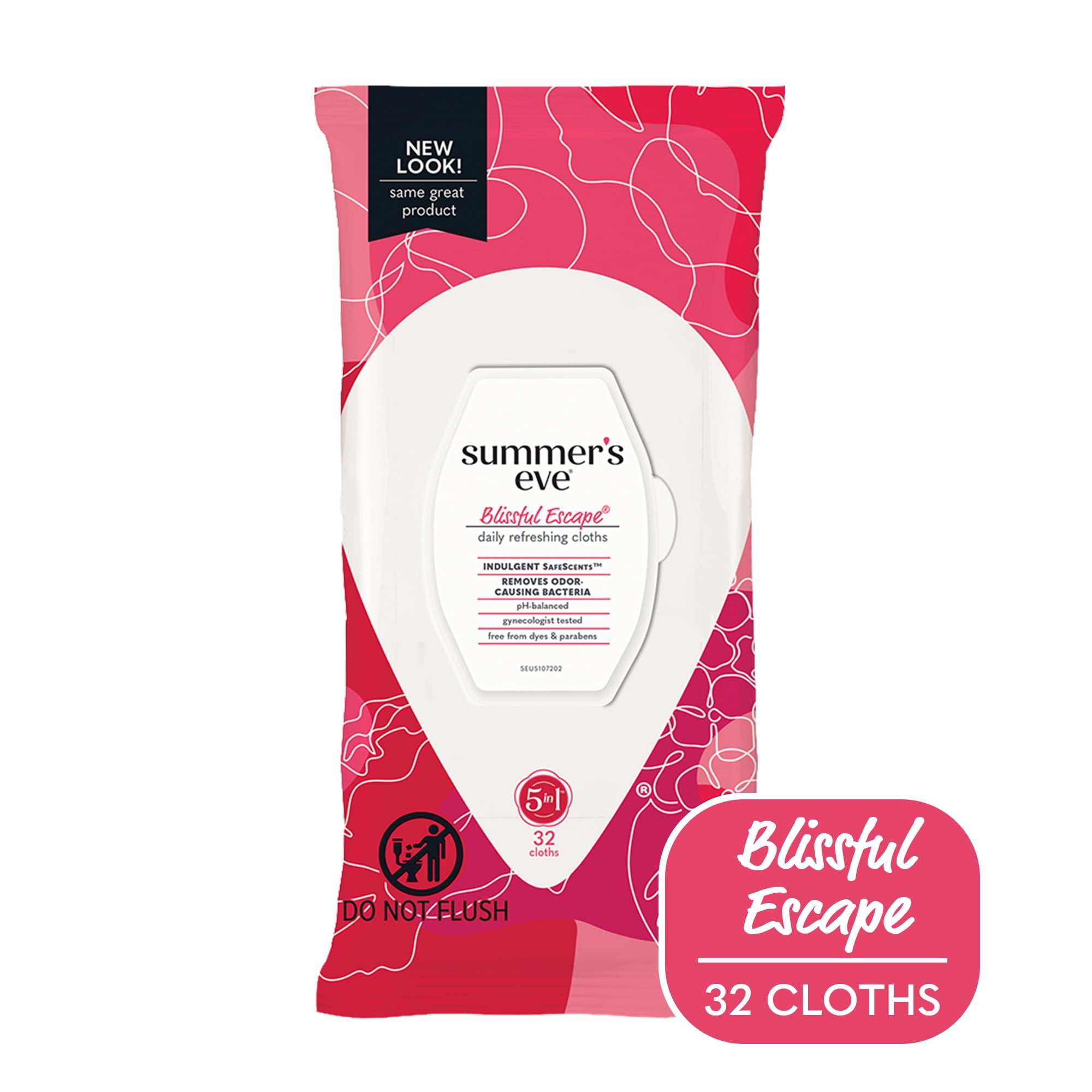 Summer’s Eve Blissful Escape Daily Feminine Wipes, Removes Odor, pH