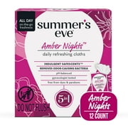 Summer's Eve Cleansing Wipes, Amber Nights with Oat and Shea Extracts, 12 Count