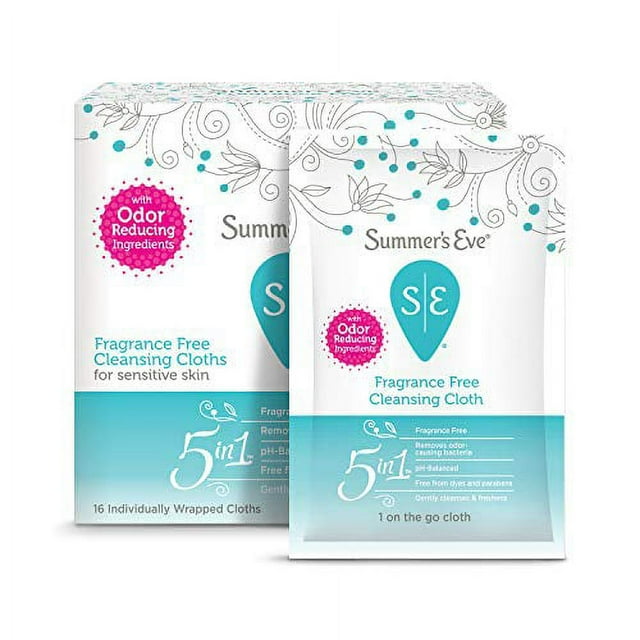 Summer's Eve Cleansing Wipes, Fragrance Free, 16 Count
