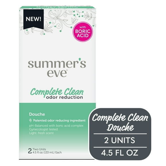 Summer’s Eve Complete Clean Odor Reduction Douche, 2 Units, 4.5 oz Each