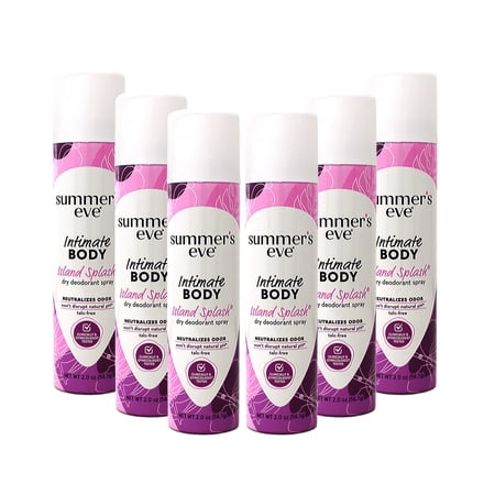Summer's Eve Deodorant Spray, Island Splash, 2.0 Oz, 6 Pack 6 Pack