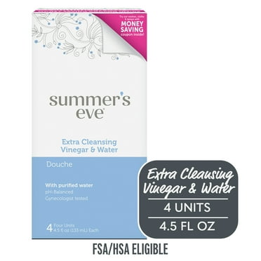 Summer's Eve Douche, Extra Cleansing Vinegar & Water, 4 Units, 4.5 oz Each
