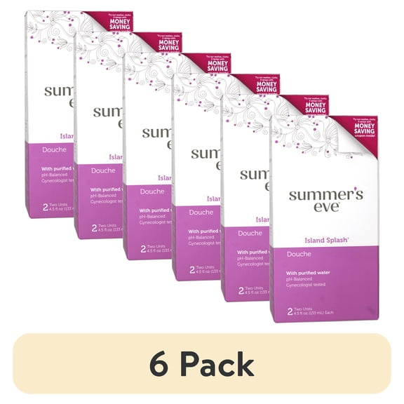 (6 pack) Summer's Eve Douche, Vaginal Douche for Women, Island Splash, 2 Units, 4.5 Oz Each