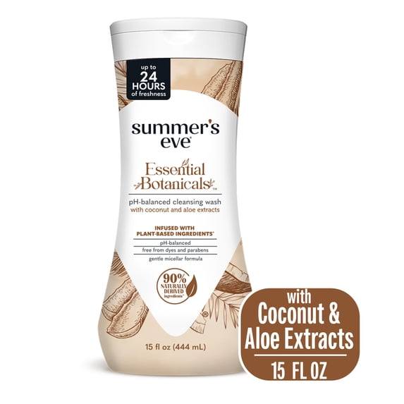 Summer’s Eve Essential Botanicals Daily Feminine Wash, Coconut Aloe, Gynecologist Tested, 15 fl oz