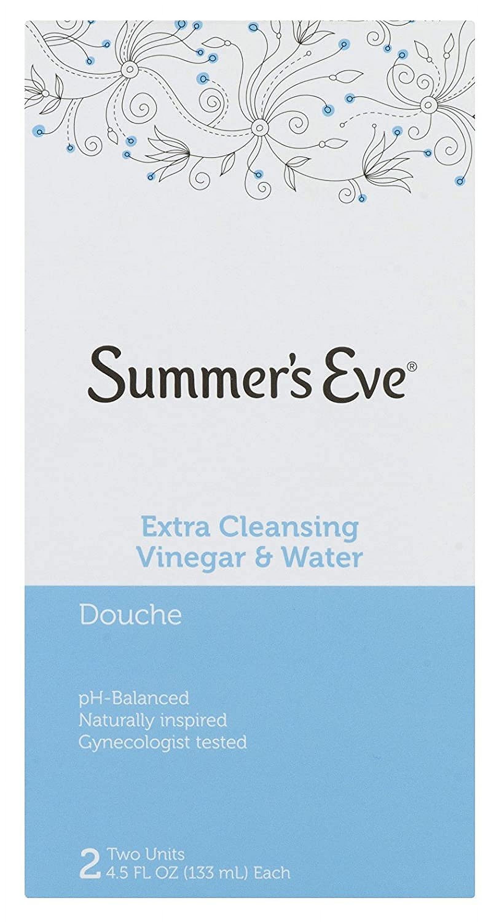 Summer's Eve Extra Cleansing Vinegar & Water Douche 2 Ct (Pack of 4
