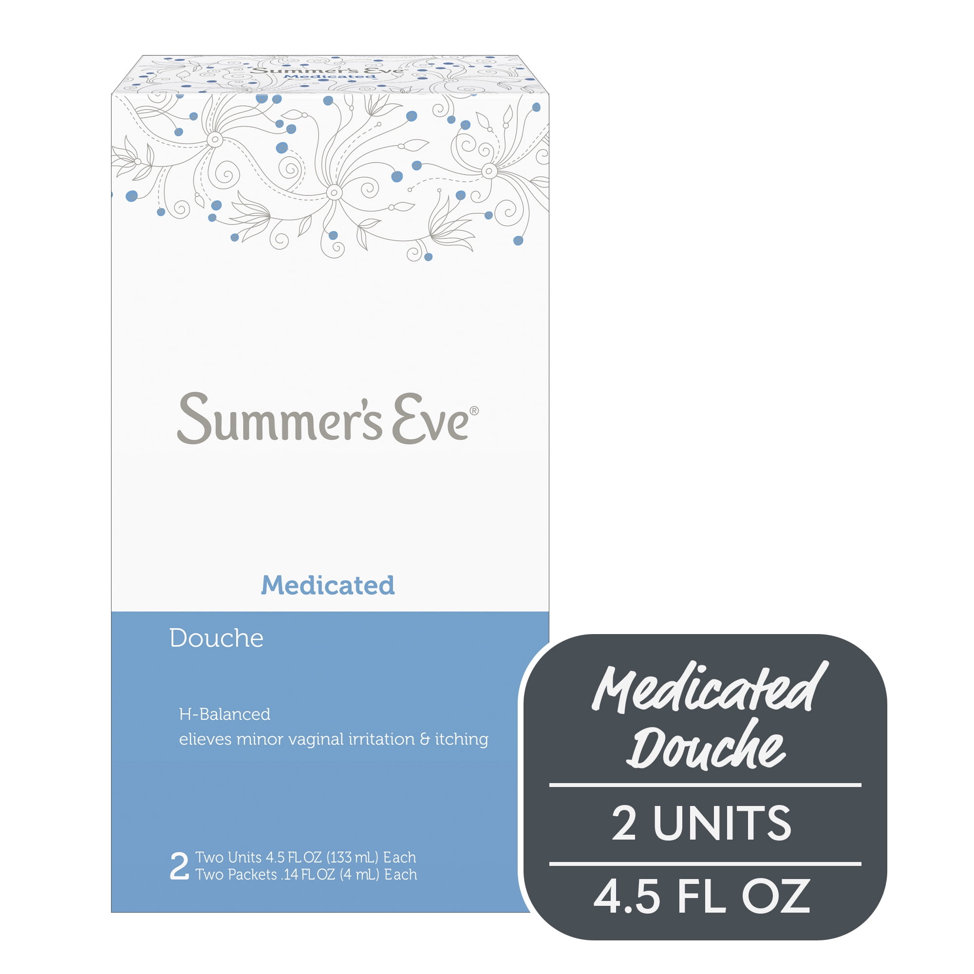 Summer's Eve, Feminine Cleansing Douche, Medicated, 2 Units, 4.5 oz Each