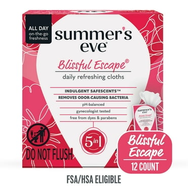 Summer's Eve Feminine Cleansing Wipes, Blissful Escape, 12 Count
