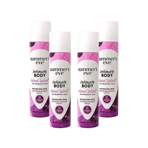 Summer's Eve Feminine Deodorant Spray Island Splash 2 oz (Pack of 4)