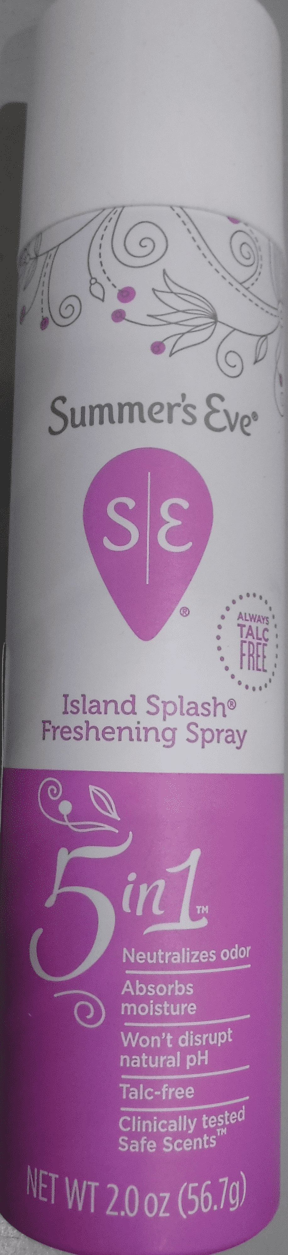 Summer's Eve Feminine Deodorant Spray, Island Splash Scent, Talc