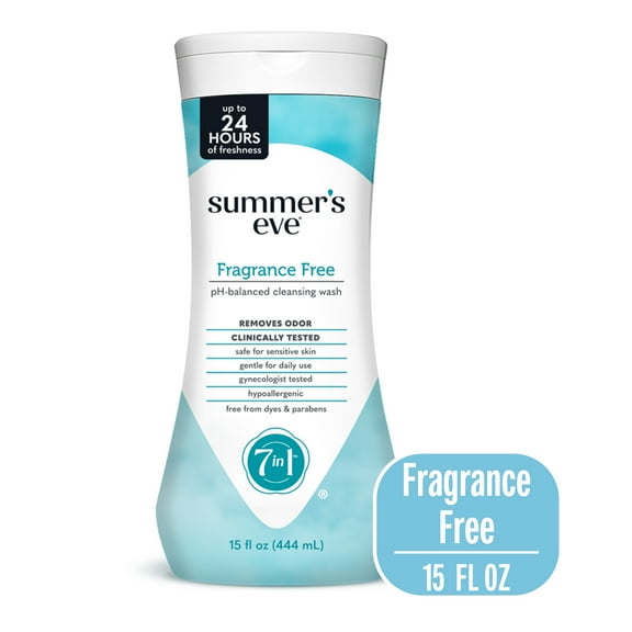 Summer’s Eve Fragrance Free Gentle Daily Feminine Wash, Removes Odor, pH Balance, 15 fl oz