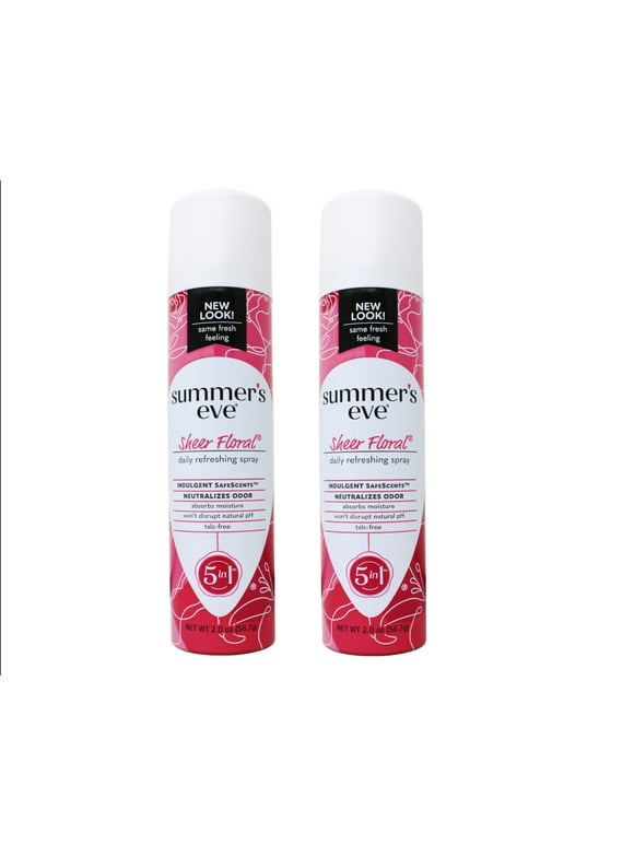 Summer's Eve Freshening Spray Deodorant, Sheer Floral 2 oz (Pack of 2)