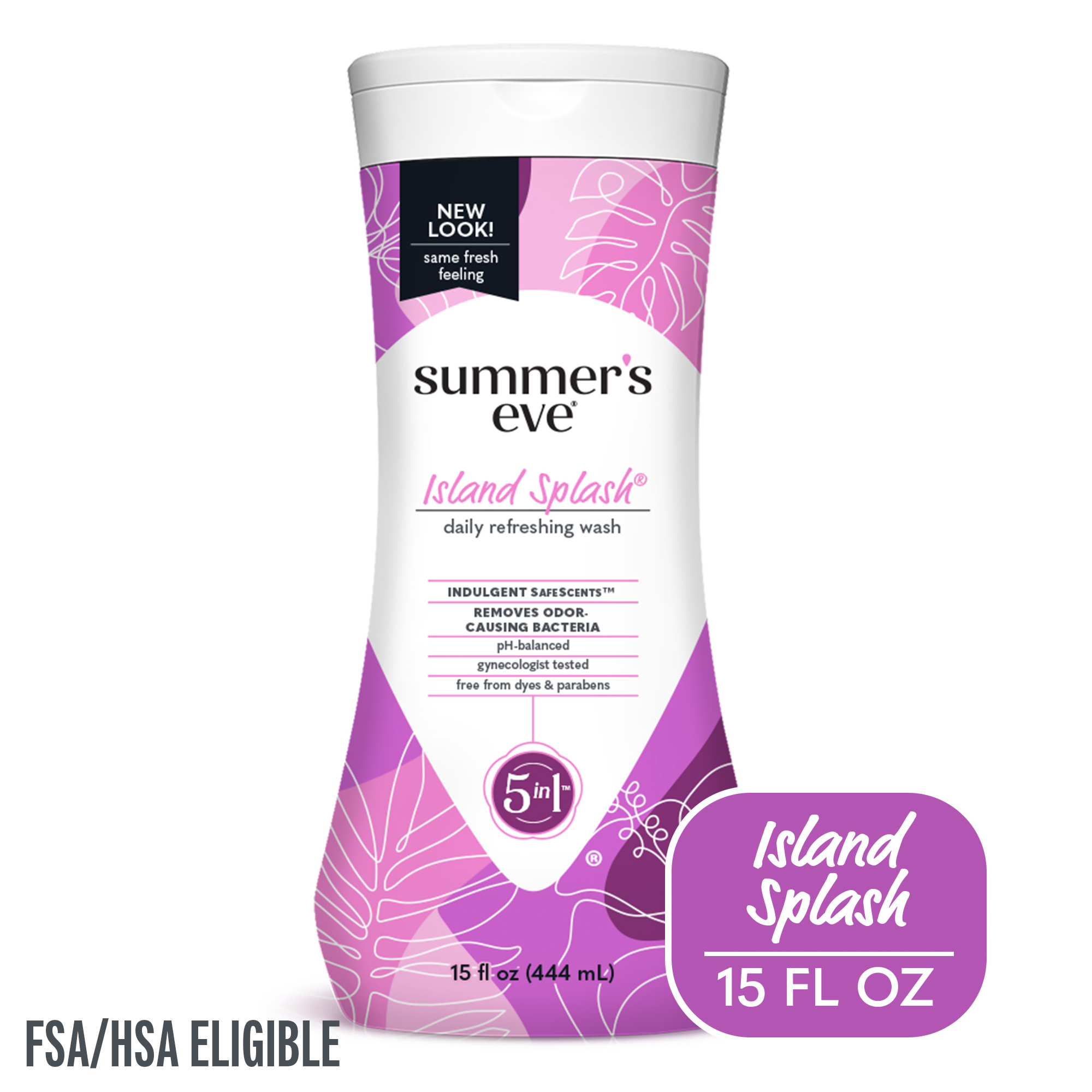 Summer’s Eve Island Splash Daily Feminine Wash, Removes Odor, pH Balanced, 15 fl oz - image 1 of 14