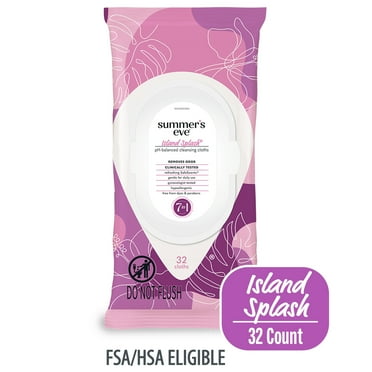 Summer’s Eve Island Splash Daily Feminine Wipes, Removes Odor, pH Balanced, 32 Count