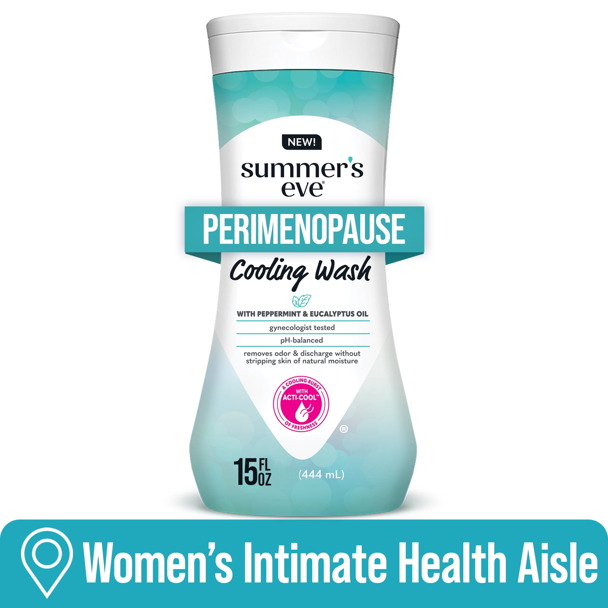 Summers Eve, Perimenopause Cooling Wash, Removes Odor, pH balanced Feminine Wash, 15 Fl Oz