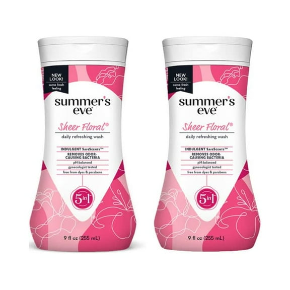 Summer's Eve Sensitive Skin Cleansing Wash Sheer Floral, 9 oz (Pack of 2)