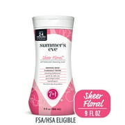 Summer’s Eve Sheer Floral Daily Feminine Wash, Removes Odor, pH Balanced, 9 fl oz