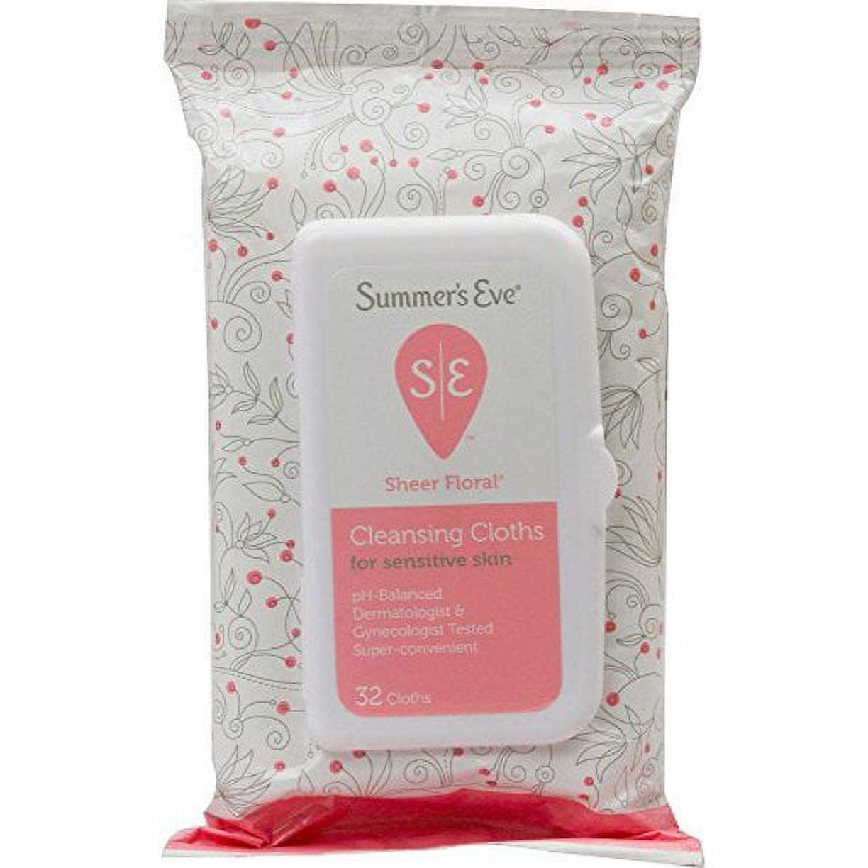 Summer's Eve Sheer Floral Daily Feminine Wipes, Removes Odor, pH Balanced, 32 count