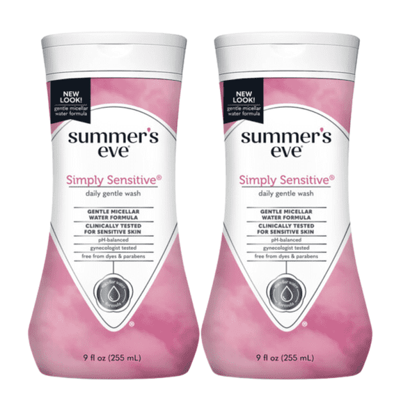 Summer's Eve Simply Sensitive Cleansing Wash for Sensitive Skin, 9 oz (Pack - 2)