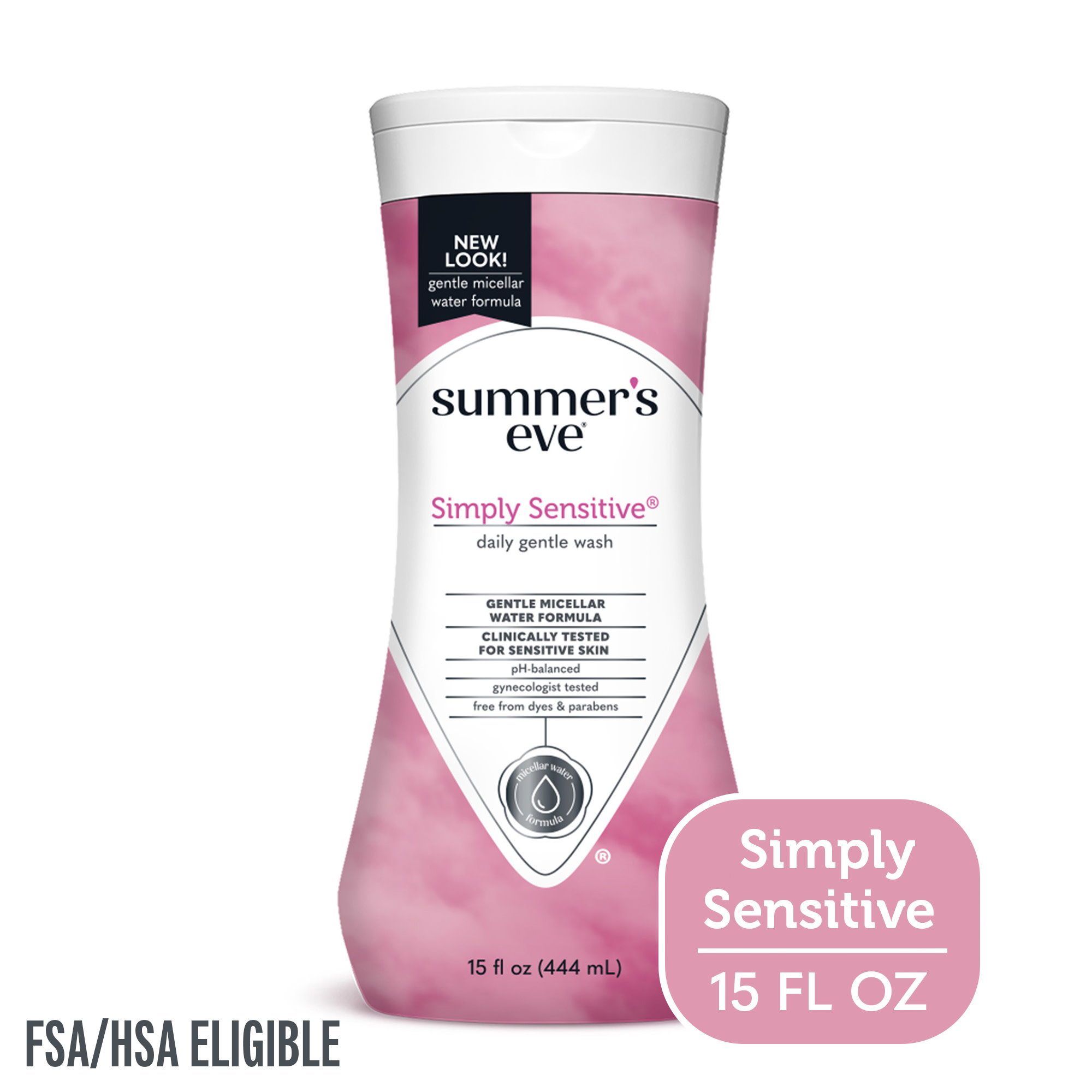 Summer’s Eve Simply Sensitive Daily Feminine Wash, Removes Odor, pH Balanced, 15 fl oz - image 1 of 14