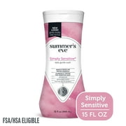 Summer’s Eve Simply Sensitive Daily Feminine Wash, Removes Odor, pH Balanced, 15 fl oz