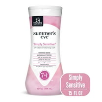 Summer’s Eve Simply Sensitive Daily Feminine Wash, Removes Odor, pH Balanced, 15 fl oz