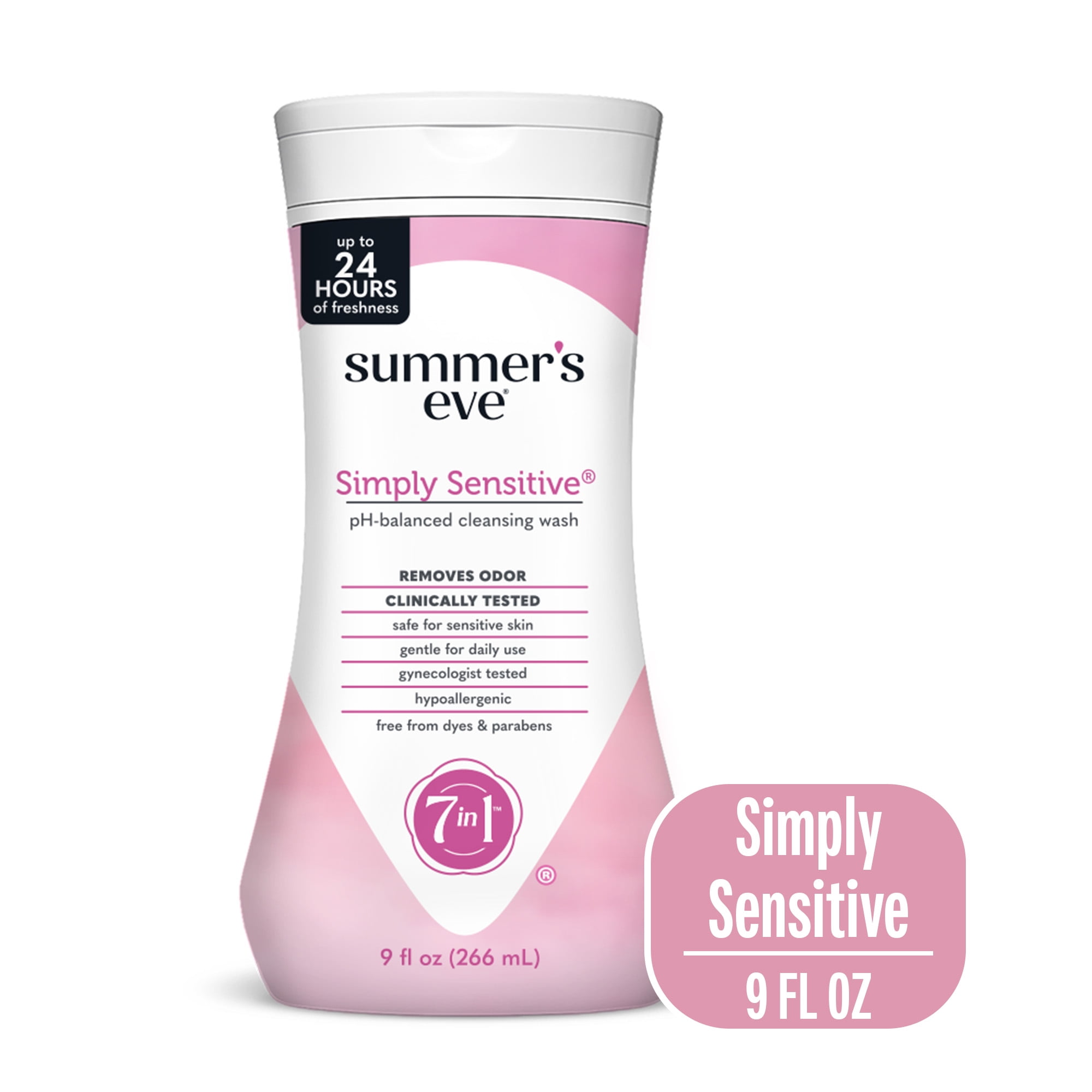 Summers Eve Simply Sensitive Daily Feminine Wash, Removes Odor, pH Balanced, 9 fl oz
