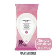 Summer’s Eve Simply Sensitive Daily Feminine Wipes, Removes Odor, pH Balanced, 32 count