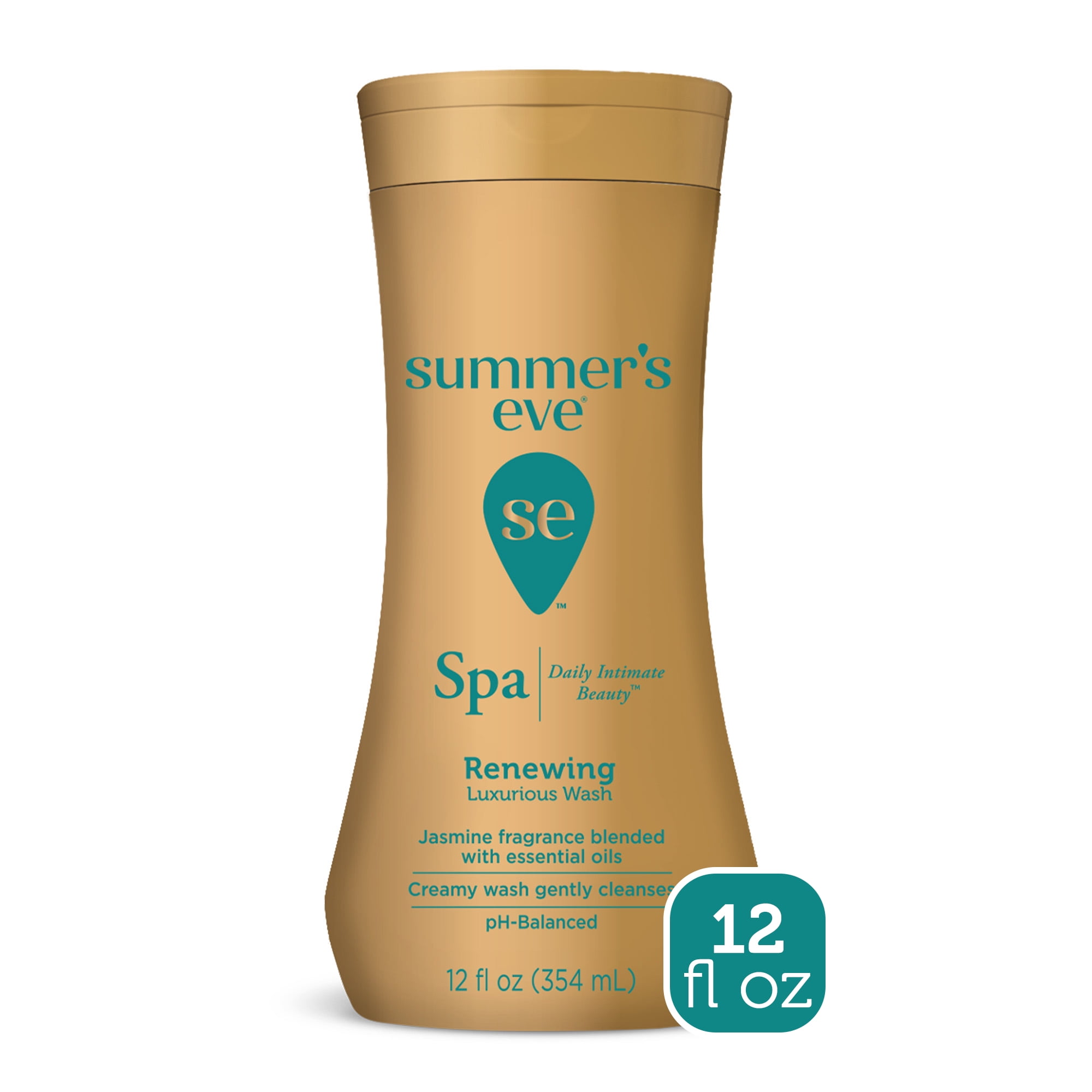 Summer’s Eve Spa Daily Intimate Wash, Jasmine Scented pH-Balanced Feminine Wash, 12 oz