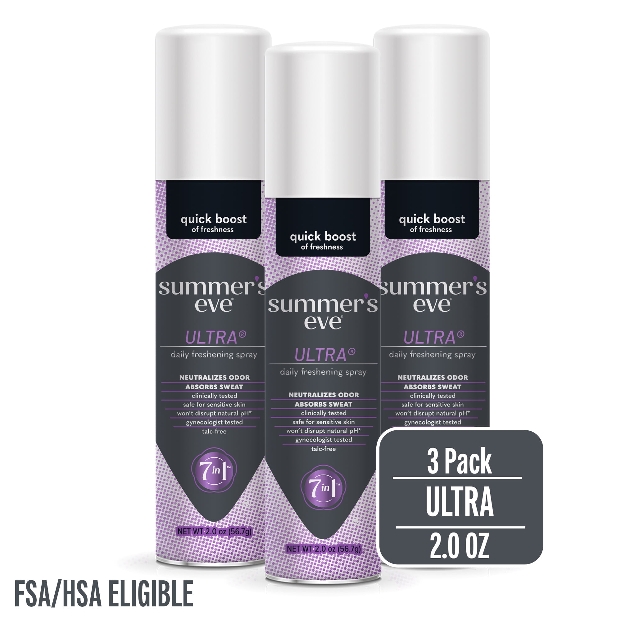 Summer's Eve Ultra Daily Active Feminine Spray, Women's Spray, 2 oz, 3 Pack