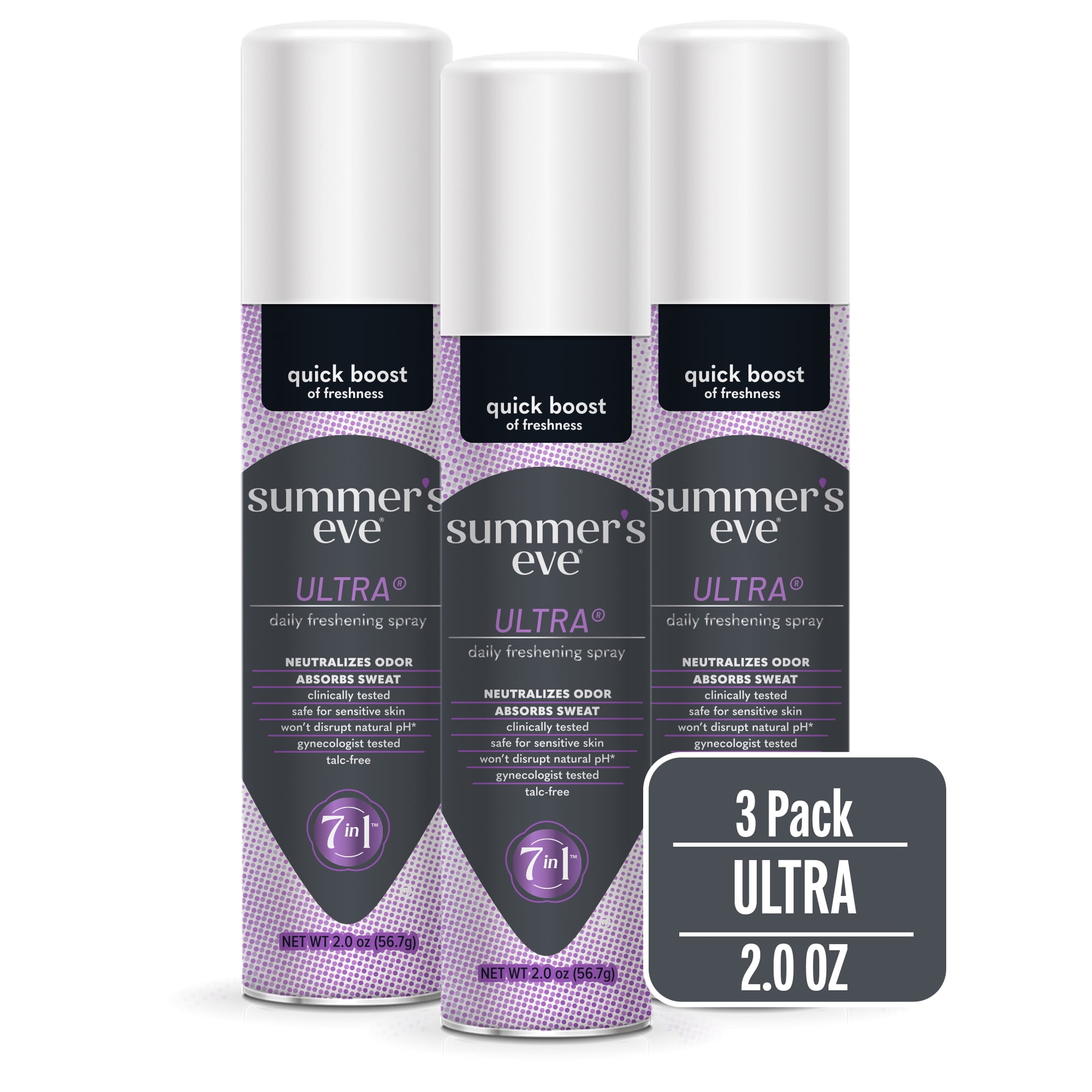 Summer's Eve Ultra Daily Active Feminine Spray, Women's Spray, 2 oz, 3 Pack