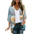 thumbnail image 1 of Summer savings 2024,Abomasnow Summer Cardigans for Women Lightweight 3/4 Sleeve Print Open Front Kimono Outwear Loose Swimsuit Cover Ups, 1 of 5