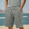 thumbnail image 1 of LADIGASU Men Solid Color Casual With Pockets Lacing Waist Short Pants, 1 of 6