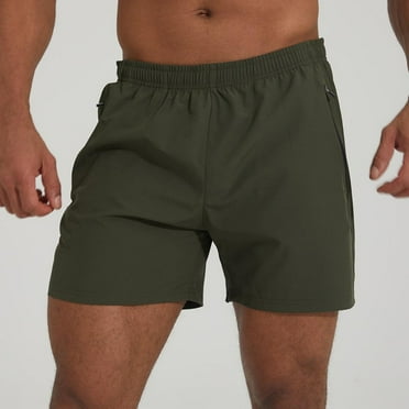 Summer savings LADIGASU Men's Imitation Cotton Linen Pockets Elastic Waist Shorts Straight Leg Sports Pants Beach Pants Knee Length Shorts