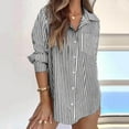 thumbnail image 1 of LADIGASU Striped Button Down Shirts for Women Dress Shirts Long Sleeve Casual Collared Office Work Shirt with Pocket, 1 of 8
